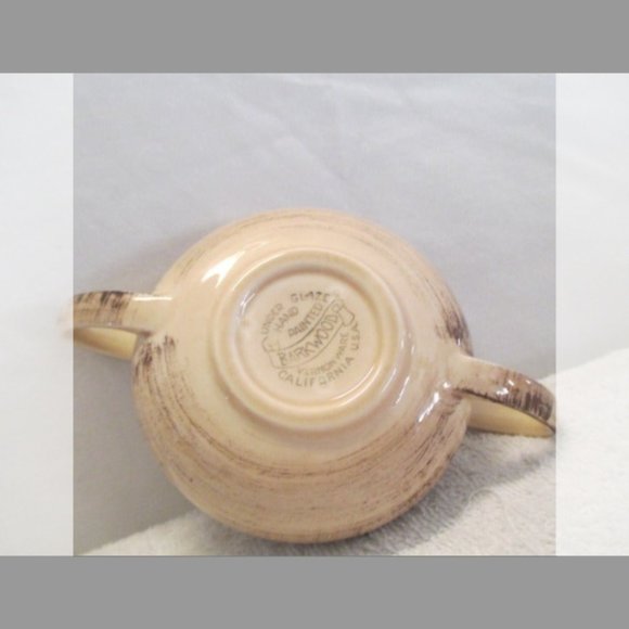 Vintage Barkwood Vernonware Sugar Bowl 1950’s 7" California USA Pottery - Picture 6 of 10